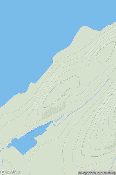 Thumbnail image for Back Hill [Loch Linnhe to Loch Etive] showing contour plot for surrounding peak